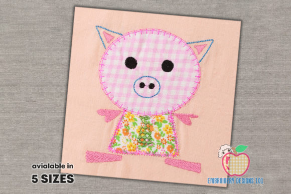 Download Cute Pig Cartoon Applique - Cute Collection