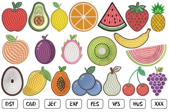 Download Mini Fruits Machine Embroidery Design - Fruit Collection