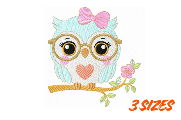 Download Cute Owl Embroidery Design for Projects - Cute Collection