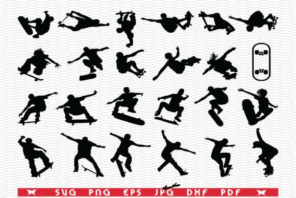 Download SVG Skate Jumpers, Black Silhouettes - Jumpers Collection