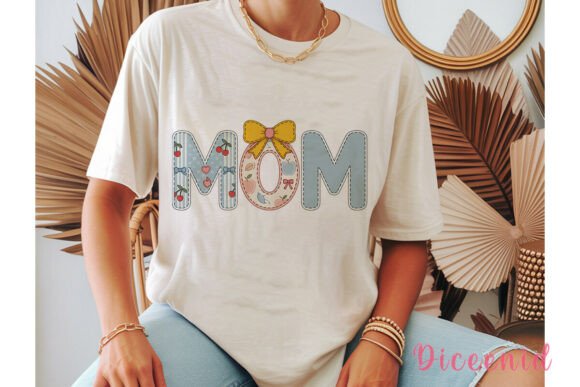 Download Cute Applique MOM Sublimation Design - Cute Collection