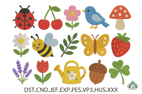 Download Mini Mushrooms Machine Embroidery File - Embroidery file Collection