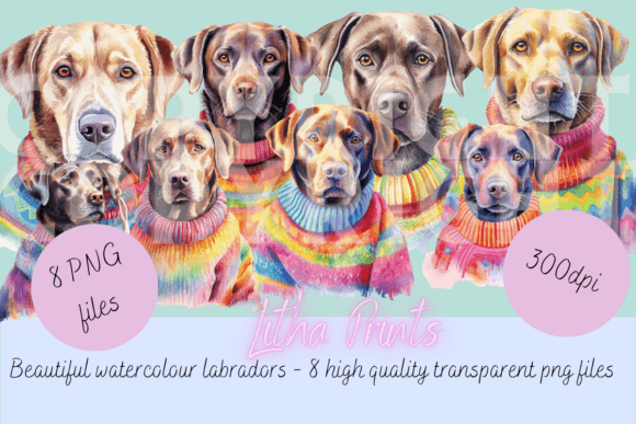 Download Watercolour Labradors in Jumpers - Jumpers Collection
