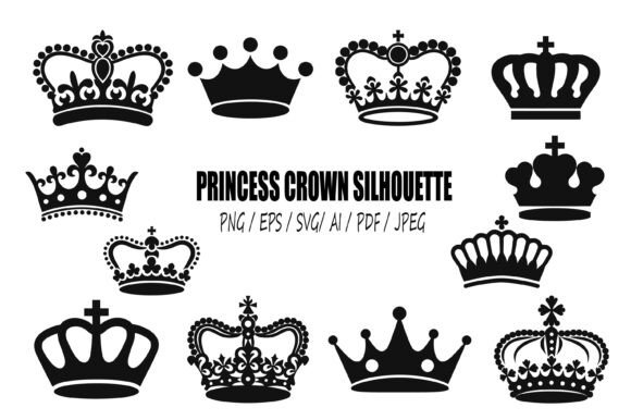 Download Princess Crown Silhouette. Crown Icon - Premium Bundle