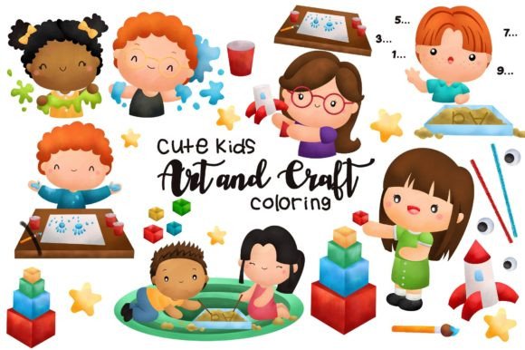 Download Cute Kids Art Craft Clipart Watercolor - Cute Collection